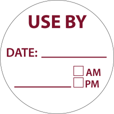 Food Safety 1-1/2" DIA. USE BY Label N242